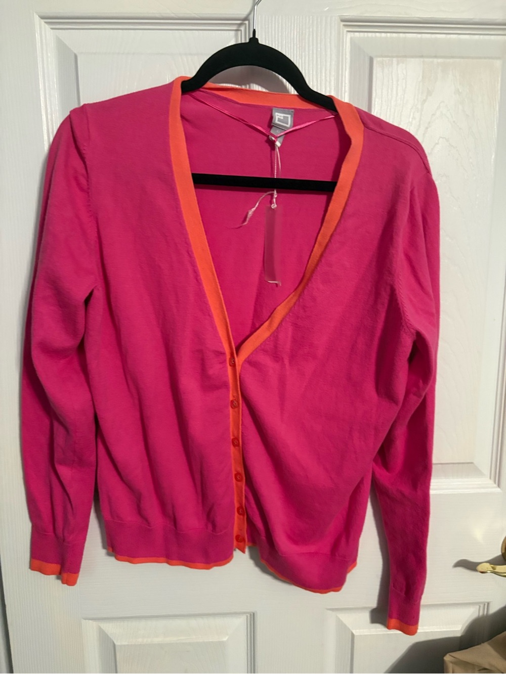jcpenney Hot Pink Cardigan with Orange Trim